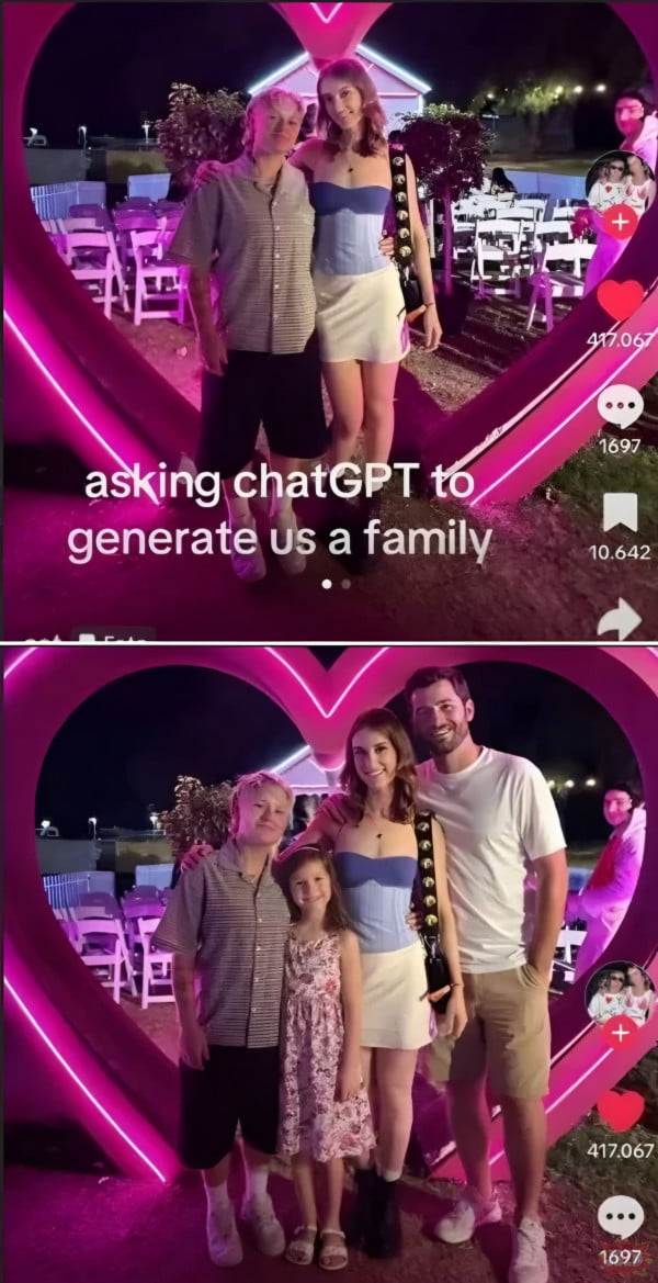 AI-Generated Family Addition: A Digital Photobomb