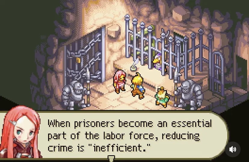 A Cynical Take on Prison Labor from Tactics Ogre