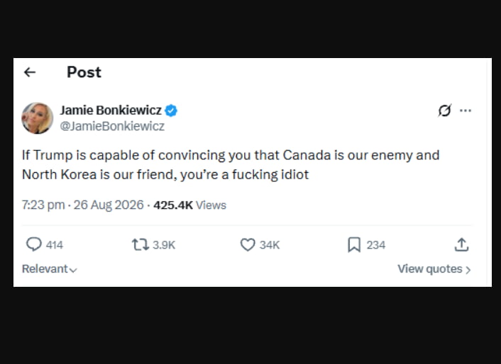 Social Media Post Criticizes Political Allegiances Regarding Canada and North Korea - Memes on Aviaclip