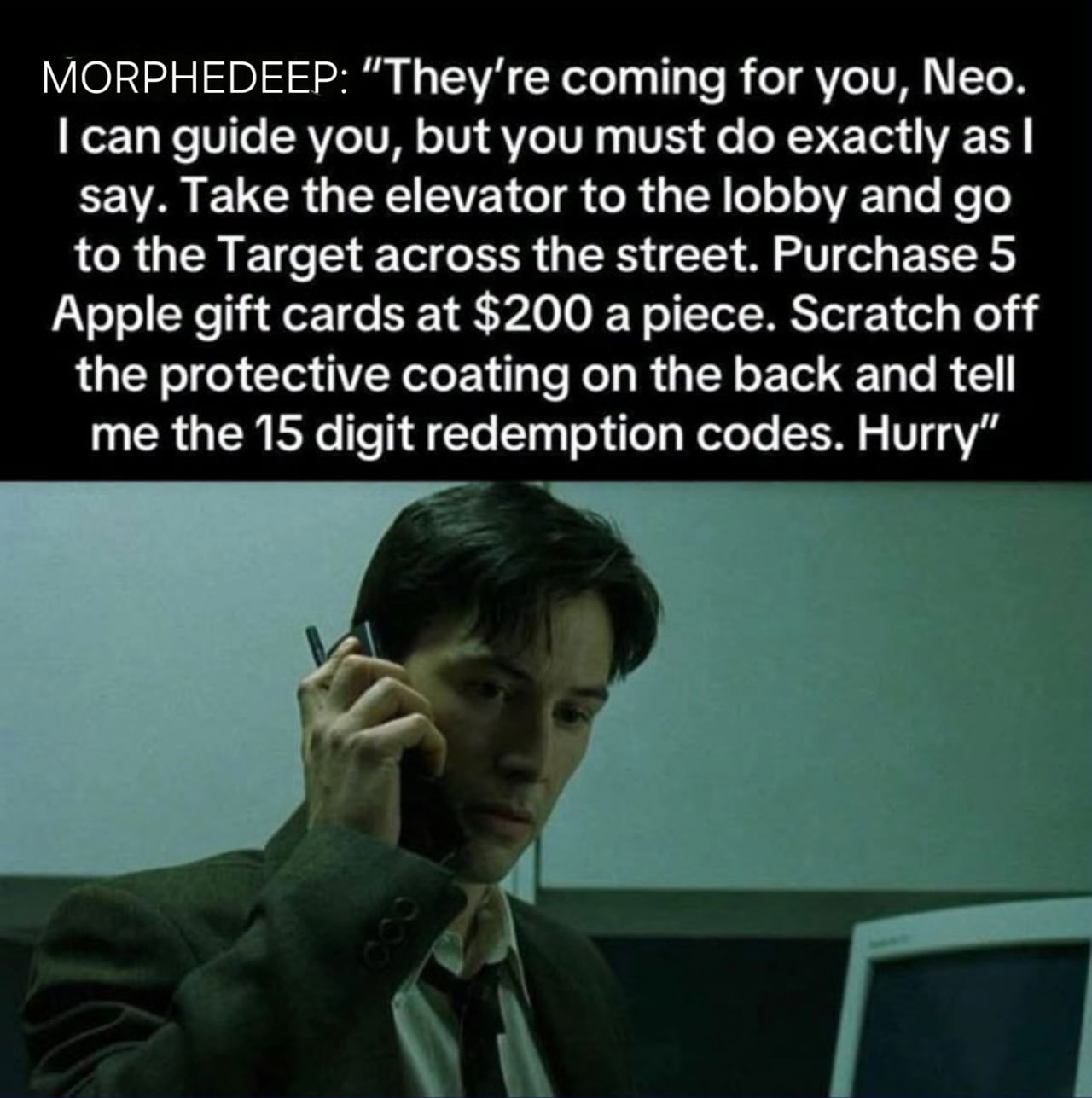 The Matrix Gets a Modern Scam Makeover - Memes on Aviaclip
