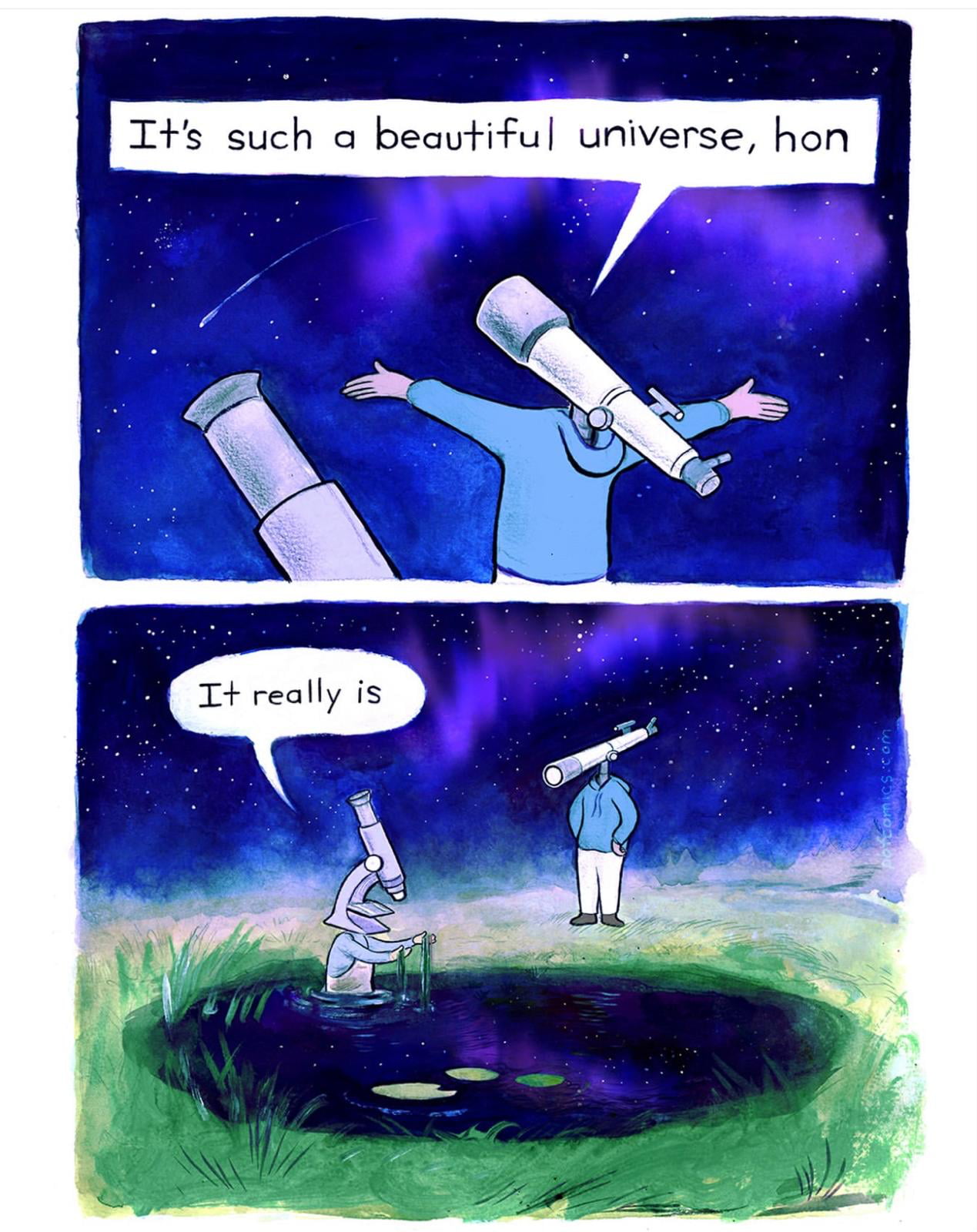 A Humorous Take on Differing Perspectives of the Universe - Funny on Aviaclip
