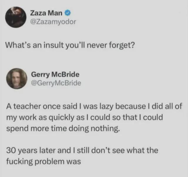 A Teacher's Harsh Critique of Efficiency Still Baffles This Former Student - Funny on Aviaclip
