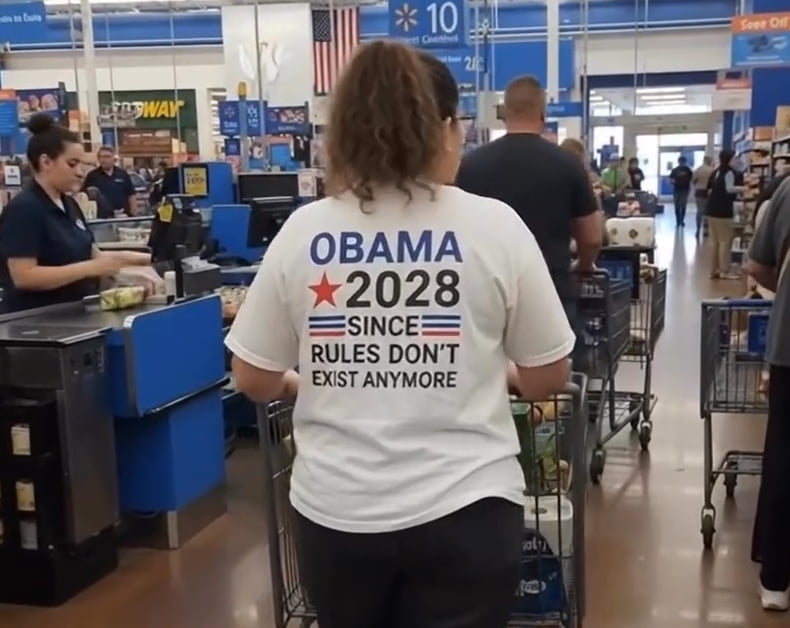 Shopper Spotted Wearing 'Obama 2028' T-Shirt in Retail Store