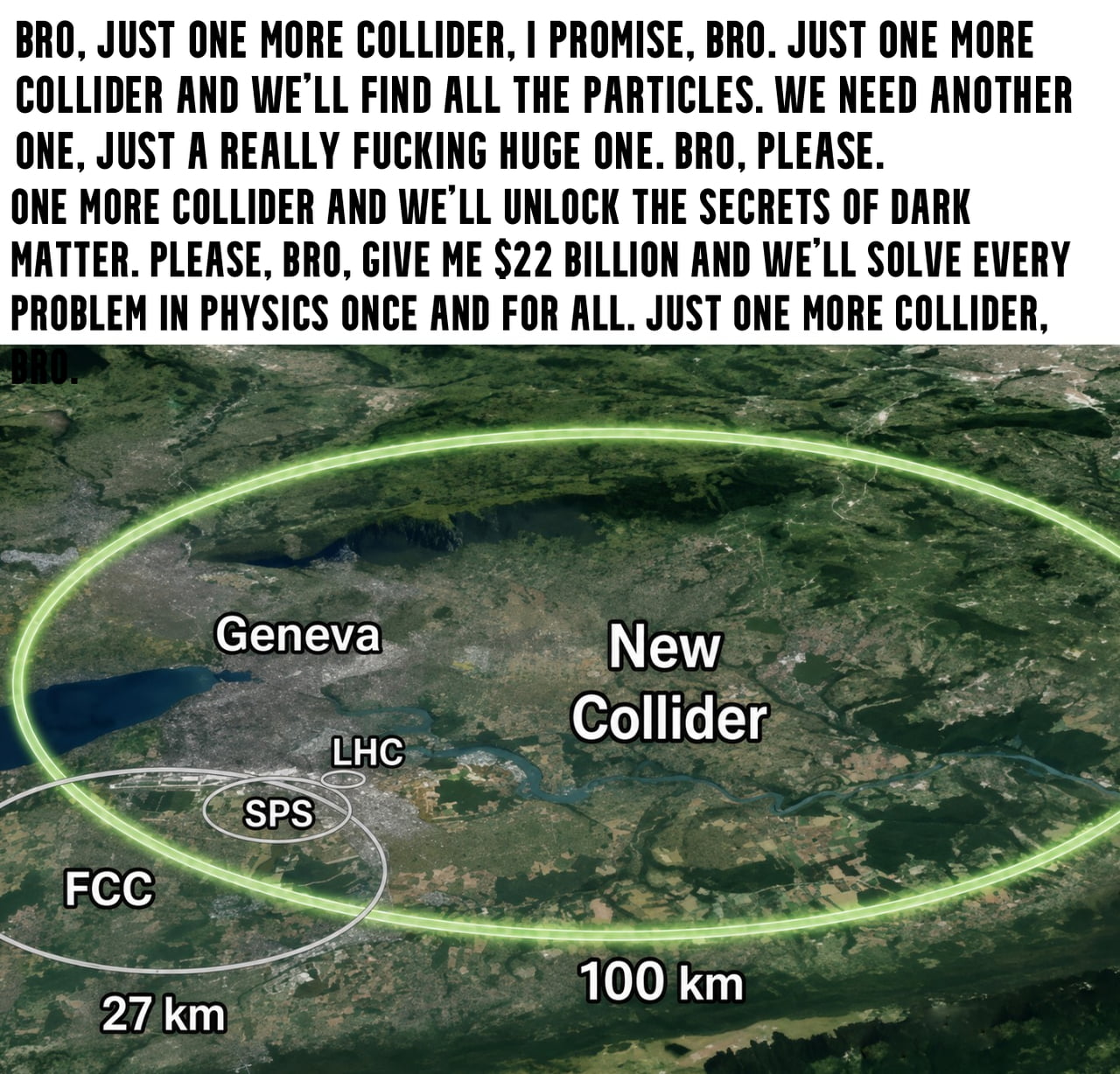 The 'Just One More Collider' Meme Explained
