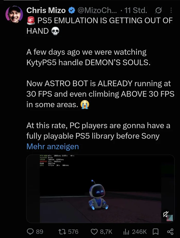 PS5 Emulation Progresses as Astro Bot Runs on PC