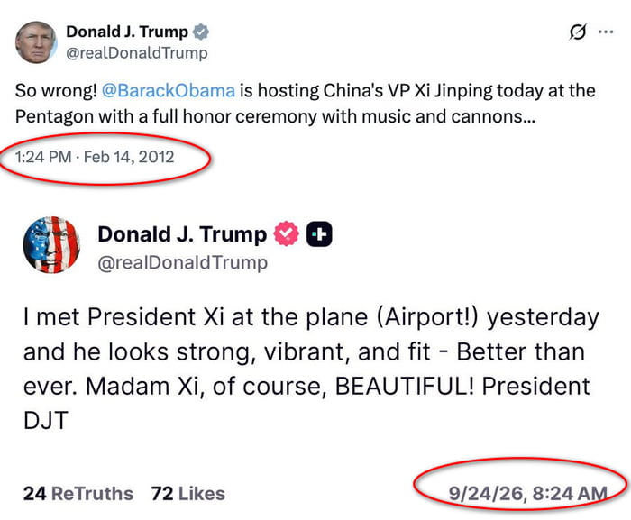Contrasting Tweets: Donald Trump's Evolving Stance on Xi Jinping - Memes on Aviaclip