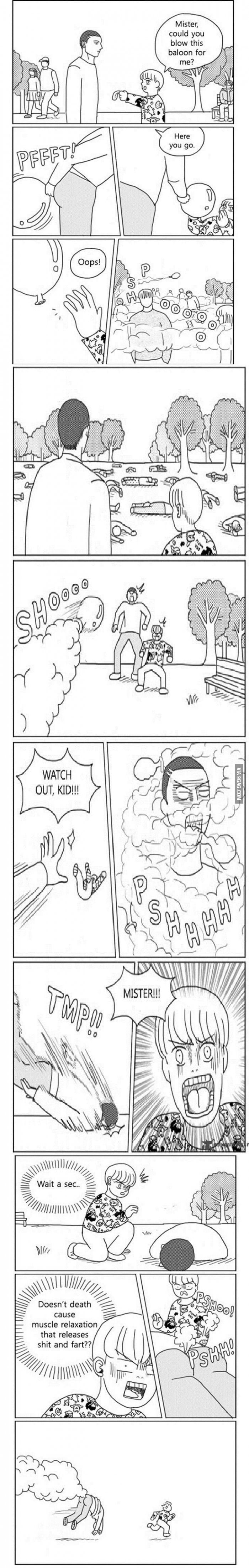 A Surreal and Absurd Comic About a Balloon-Blowing Encounter