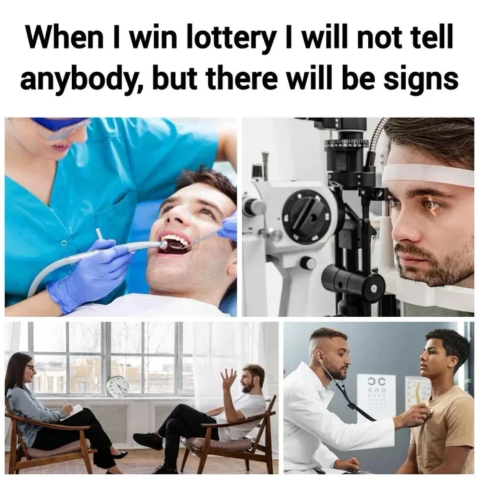 The Subtle Signs of Winning the Lottery - Memes on Aviaclip