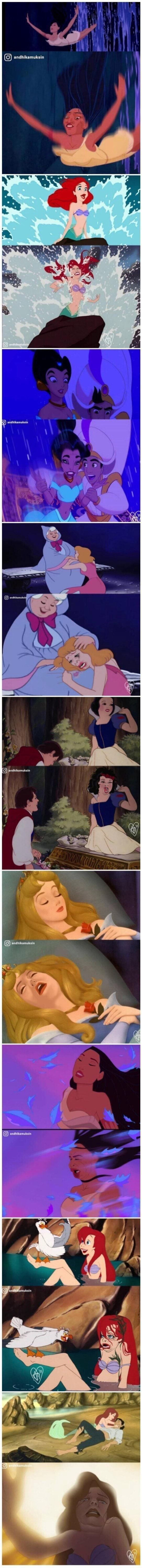 Disney Princesses: Idealized Beauty vs. Realistic Facial Expressions - Funny on Aviaclip