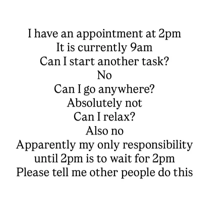The Struggle of 'Waiting Mode' Before an Appointment - Memes on Aviaclip