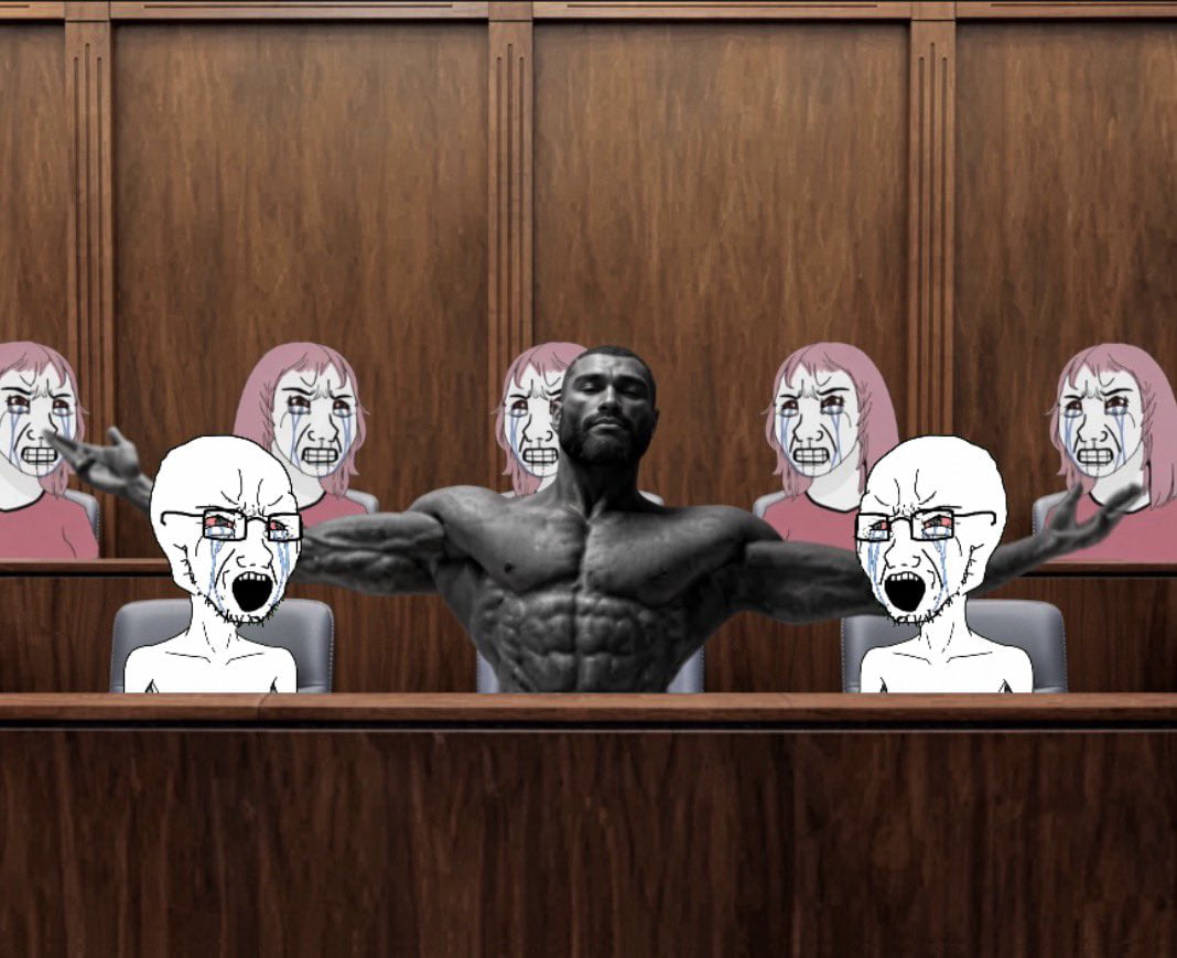 The GigaChad Meme Used to Depict a Lone Juror Standing Against the Majority