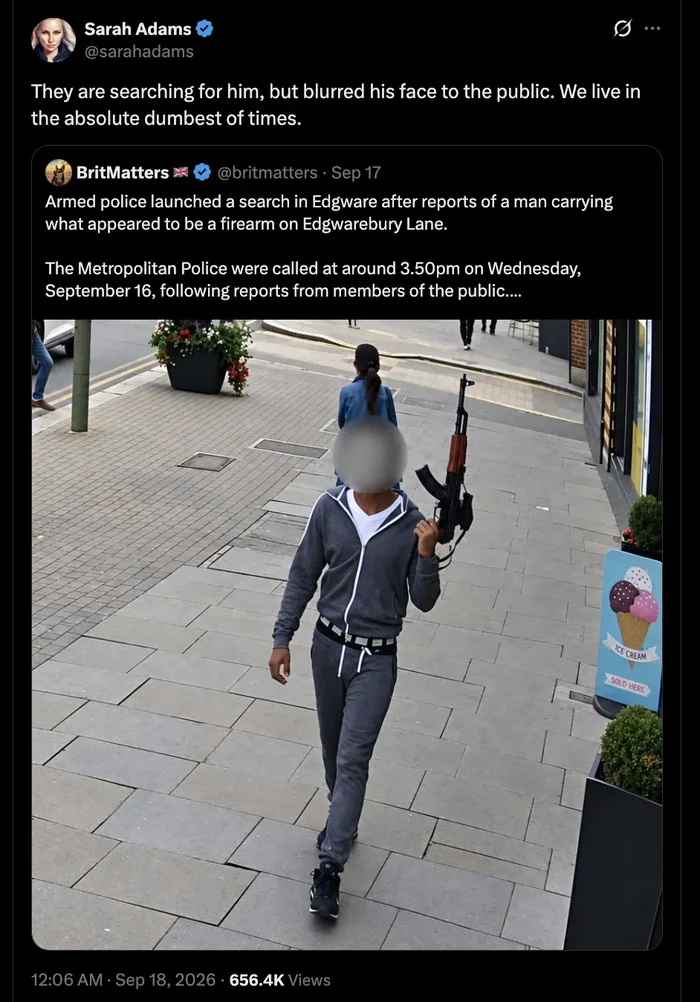 Metropolitan Police Search for Individual Seen Carrying Firearm in Edgware