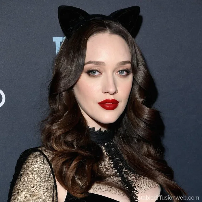 Actress Kat Dennings Wears Cat Ears for Red Carpet Appearance