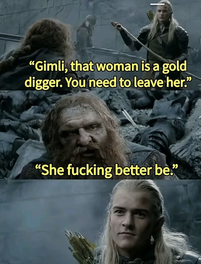 Gimli Has a Different Perspective on Gold Diggers