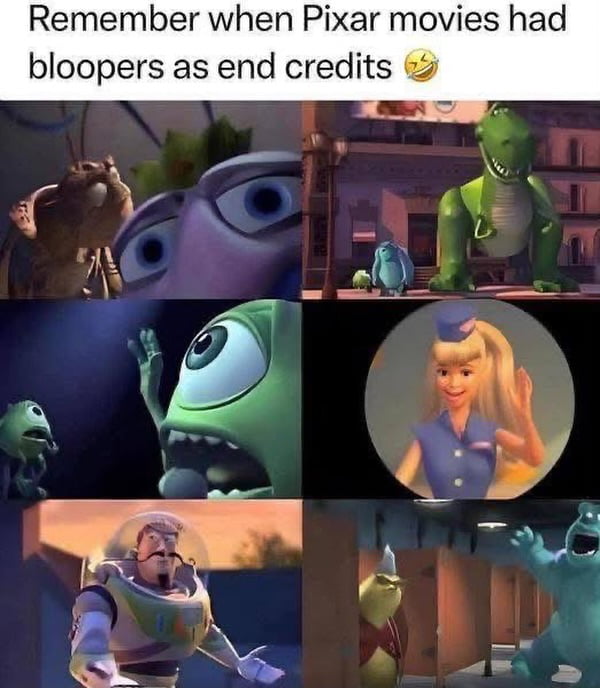 A Nostalgic Look Back at Classic Pixar Bloopers - Memes on Aviaclip