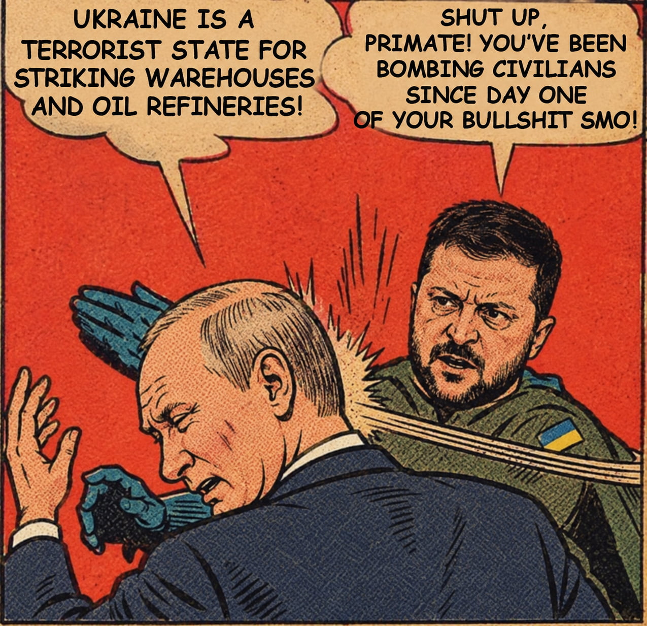 Political Comic Depicts Confrontation Between Zelensky and Putin - Memes on Aviaclip