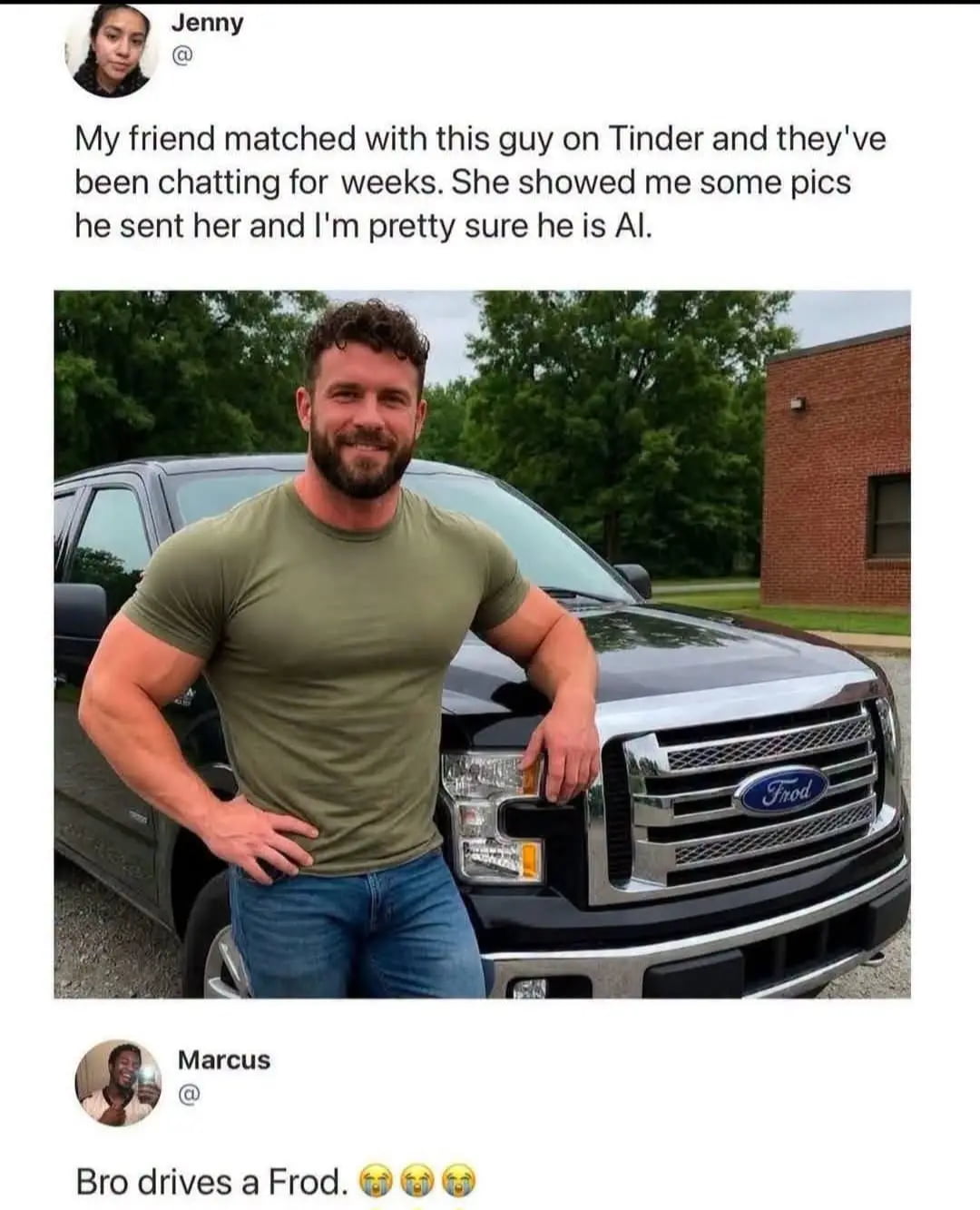 AI-Generated Dating Profile Features a Hilarious 'Frod' Truck