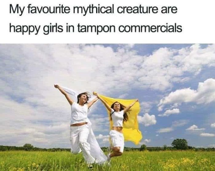 The Mythical Happiness of Tampon Commercials - Memes on Aviaclip