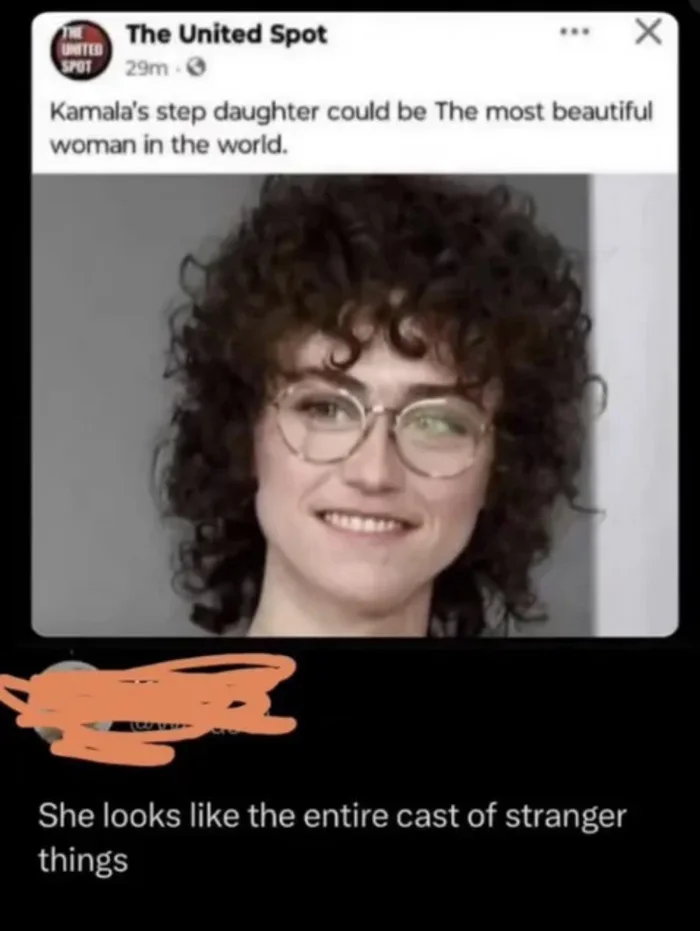 Social Media Post Compares Kamala Harris's Stepdaughter to Stranger Things Cast