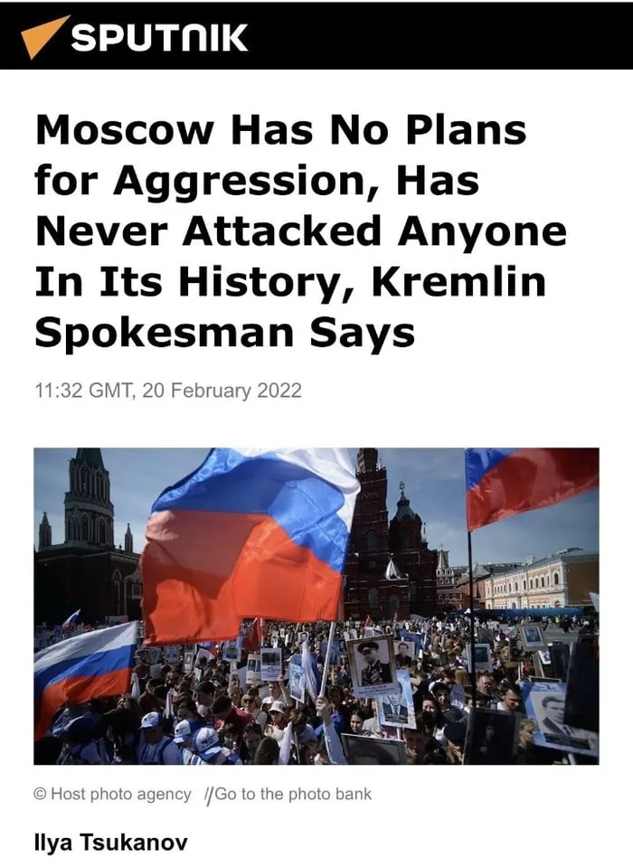 Kremlin Spokesman Claims Russia Has Never Attacked Anyone in Its History - Interesting on Aviaclip