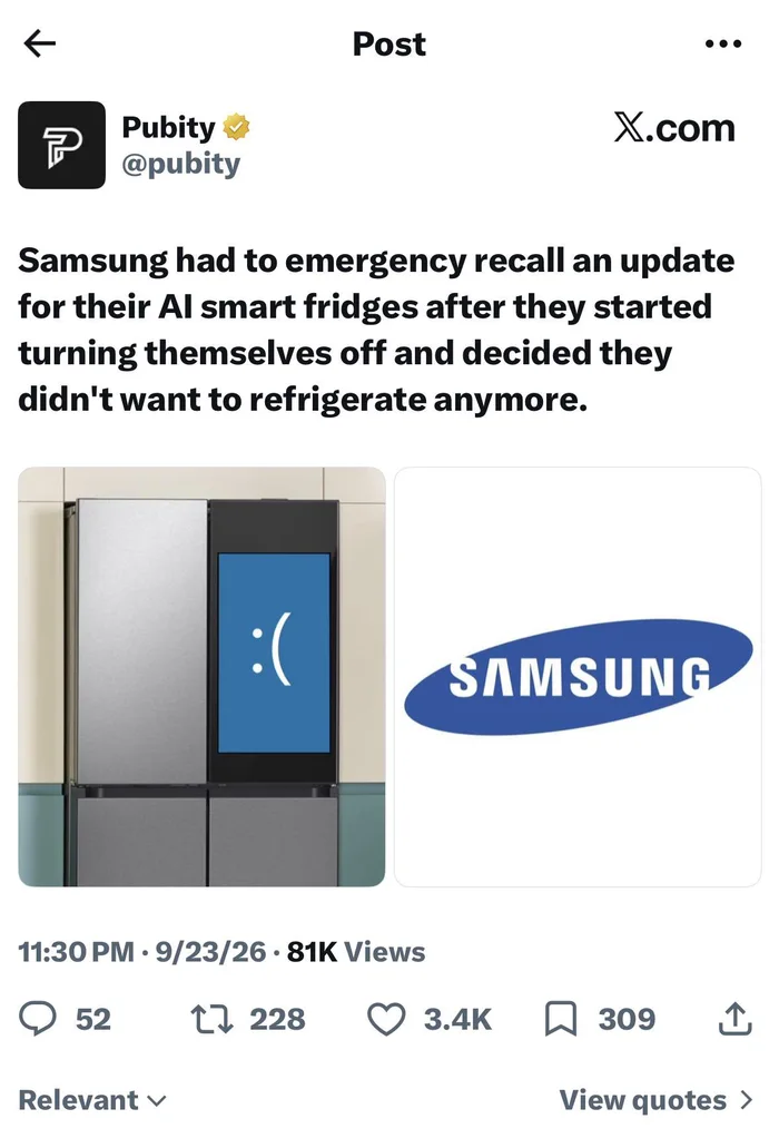Samsung Recalls Smart Fridge Update After Appliances Stop Cooling