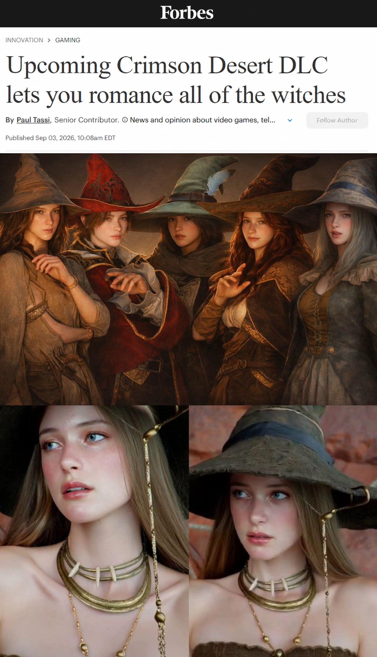 Forbes Article Highlights Romance Features in Upcoming Crimson Desert DLC - Gaming on Aviaclip