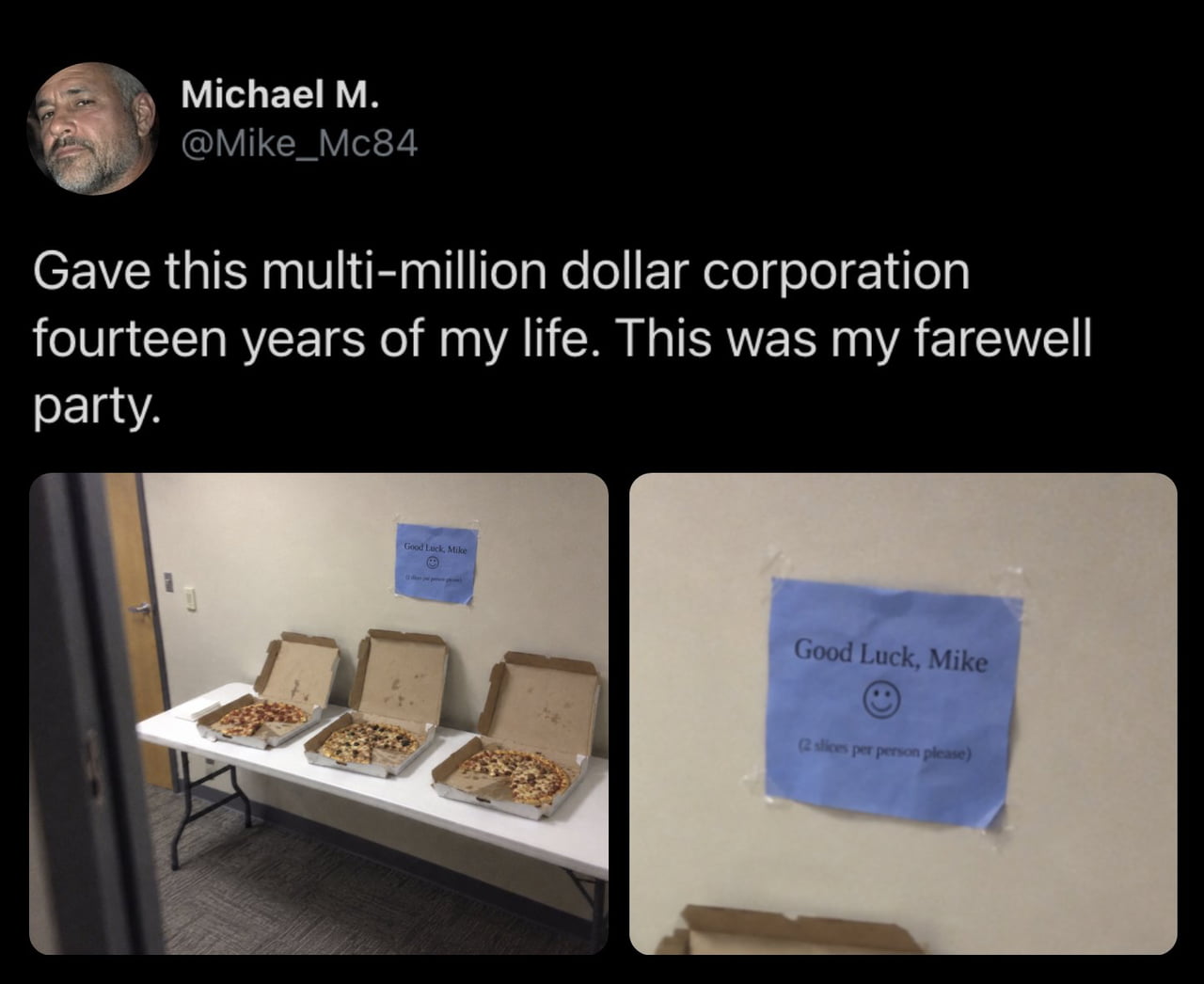 Employee Shares Underwhelming Farewell Party After 14 Years of Service - Funny on Aviaclip