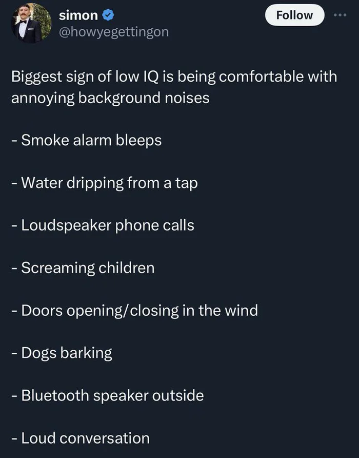 A Controversial Take on Background Noise and Intelligence