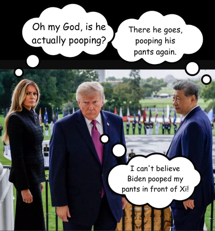 Political Satire Meme Featuring Donald Trump, Melania Trump, and Xi Jinping - Memes on Aviaclip