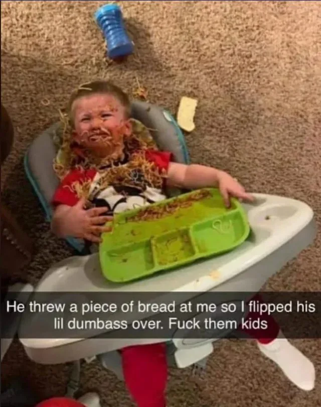 Toddler Covered in Food After Mealtime Incident