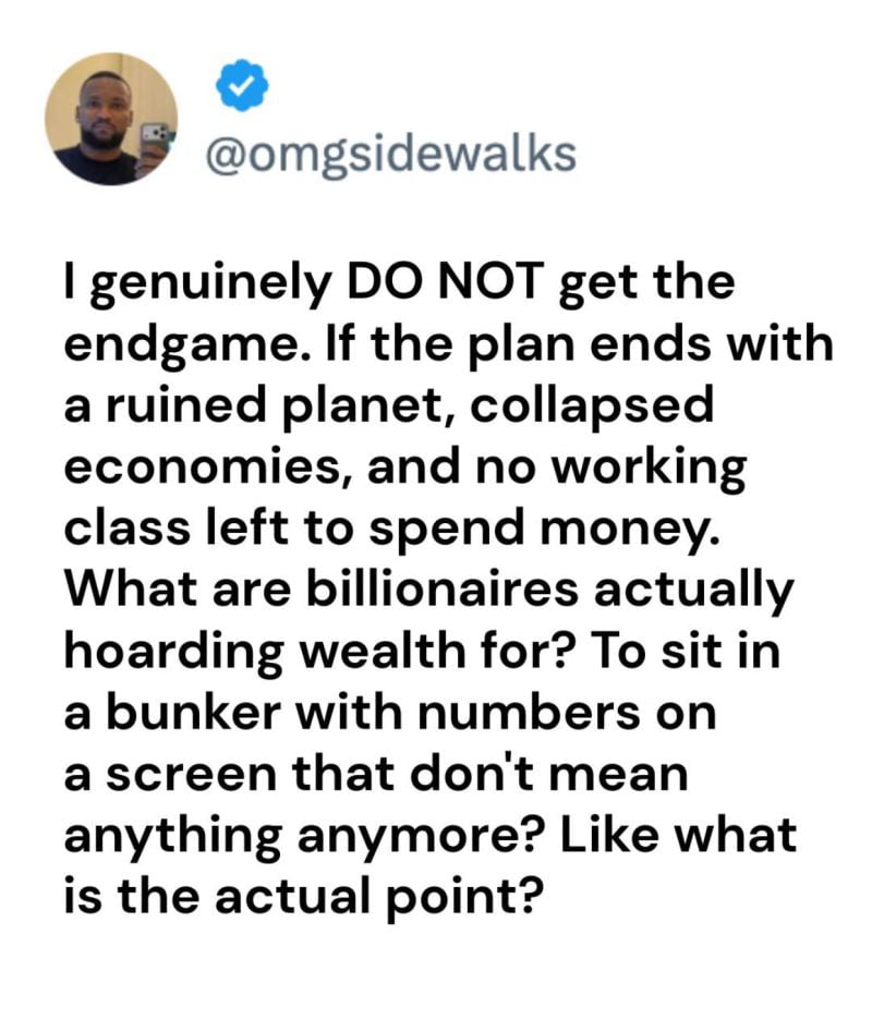 Questioning the Endgame of Extreme Wealth Hoarding - Memes on Aviaclip