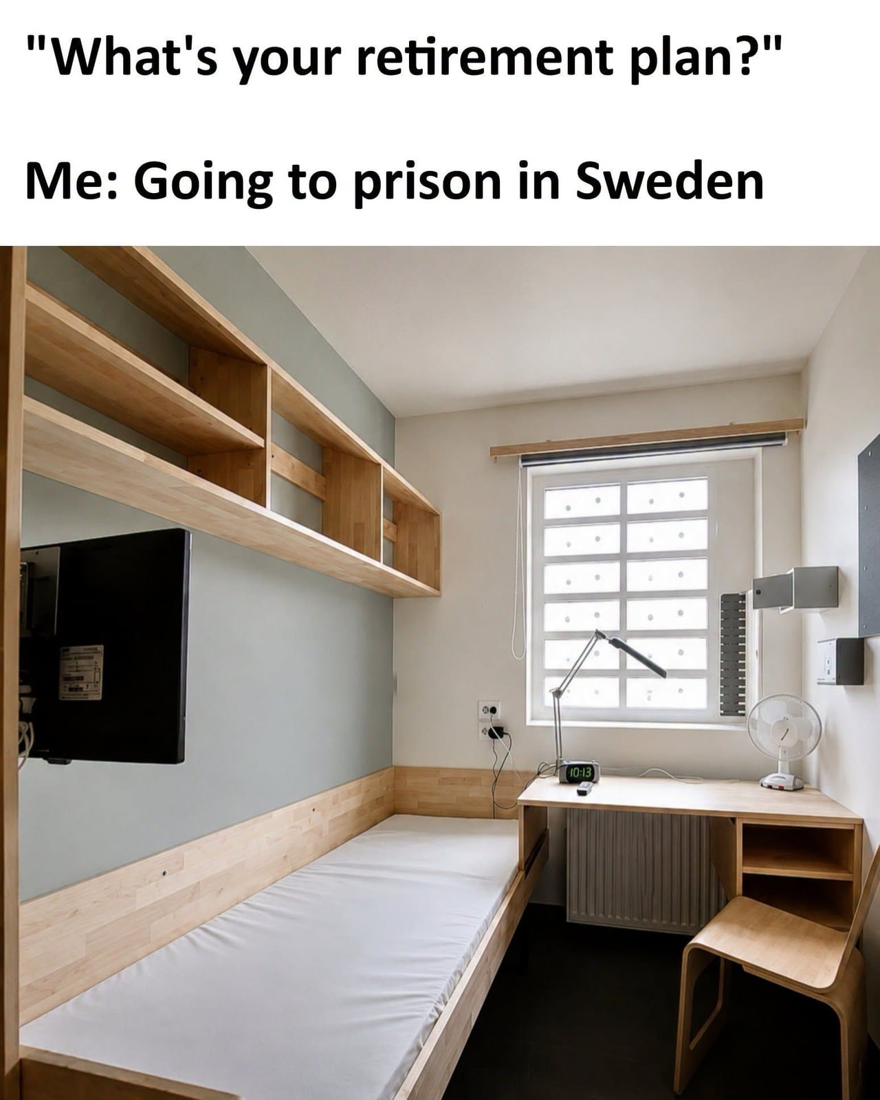 Is This the Ultimate Retirement Plan? A Look Inside a Swedish Prison Cell - Funny on Aviaclip