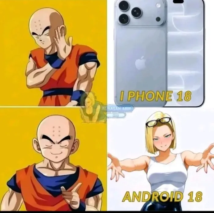 Dragon Ball Z Character Comparison Meme: iPhone 18 vs. Android 18
