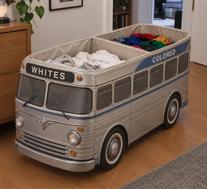 Laundry Basket Designed Like a Vintage Bus Sparks Online Debate