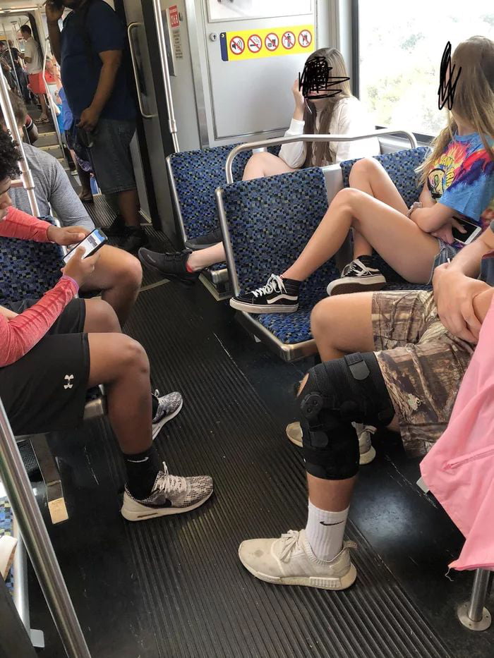 Public Transit Passengers Occupy Multiple Seats - Interesting on Aviaclip