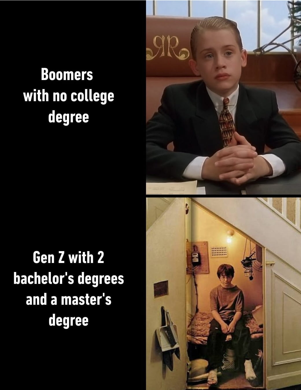Generational Comparison Meme Highlights Academic and Career Disparities