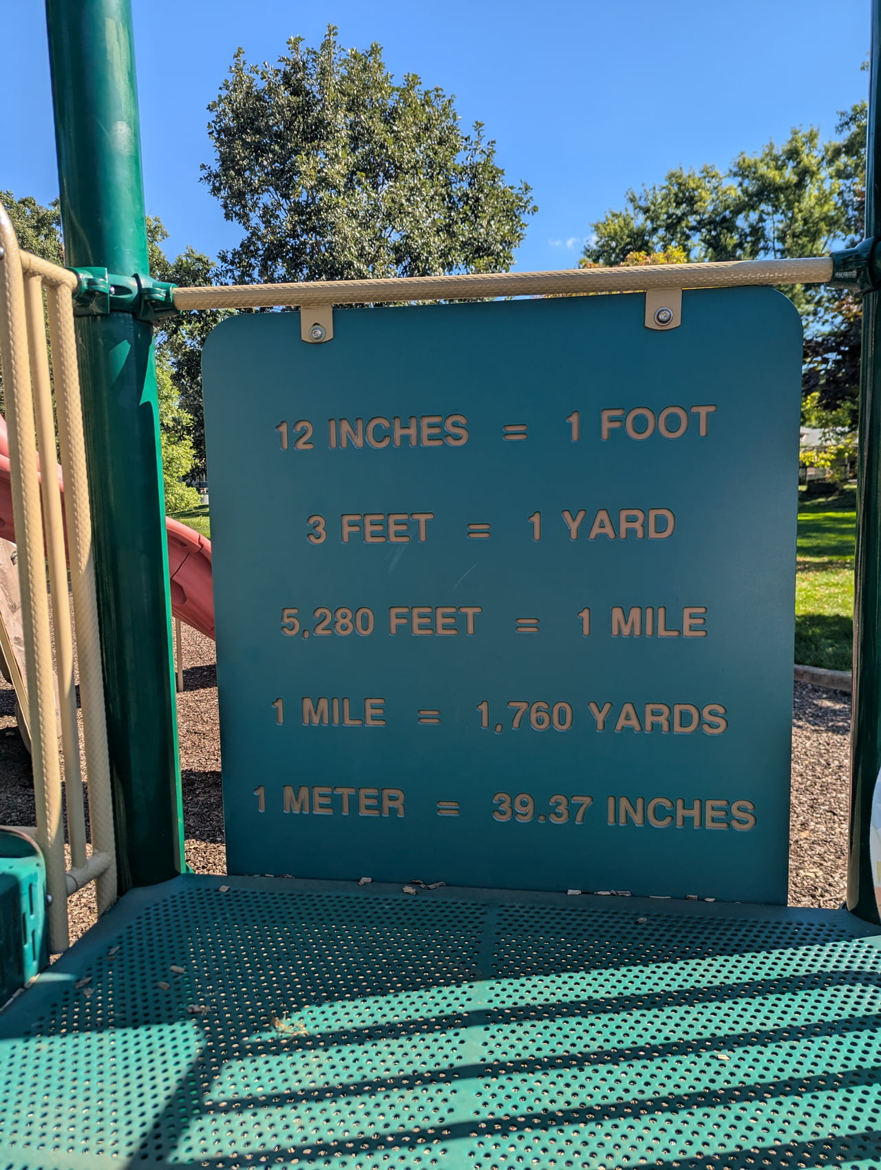 Educational Playground Sign Teaches Imperial Measurement Conversions - Interesting on Aviaclip