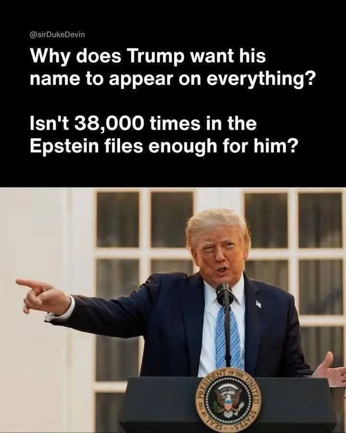 Meme Questions Frequency of Donald Trump's Name in Epstein Files - Memes on Aviaclip