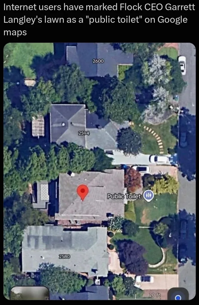 Internet Users Rebrand Flock CEO's Home as a Public Toilet on Google Maps - Interesting on Aviaclip
