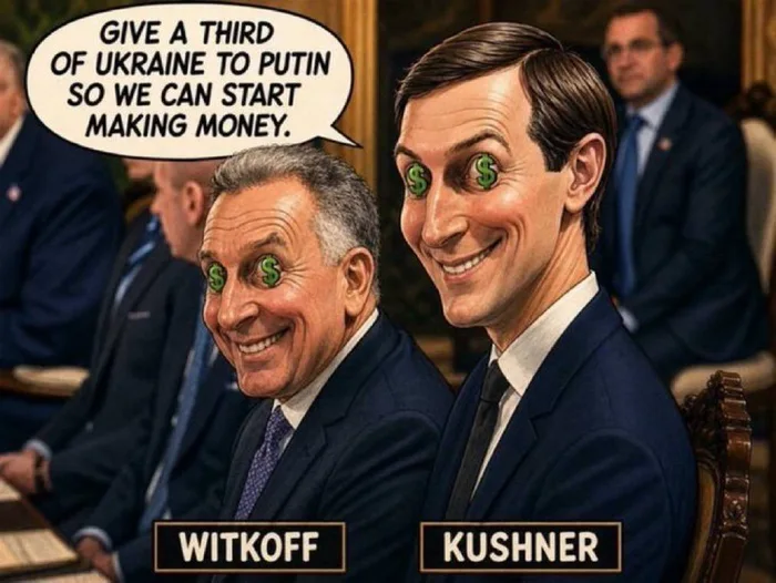Political Satire Cartoon Featuring Steve Witkoff and Jared Kushner - Memes on Aviaclip