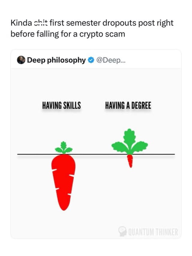 A satirical take on the 'skills vs. degree' debate - Memes on Aviaclip