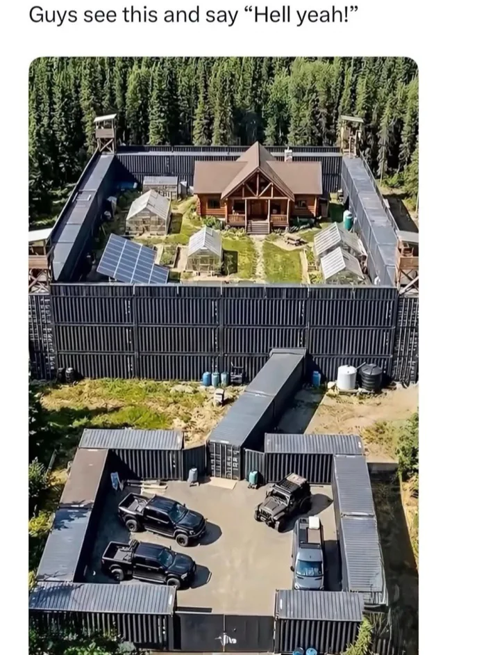 A Heavily Fortified Cabin Compound Built from Shipping Containers - Interesting on Aviaclip