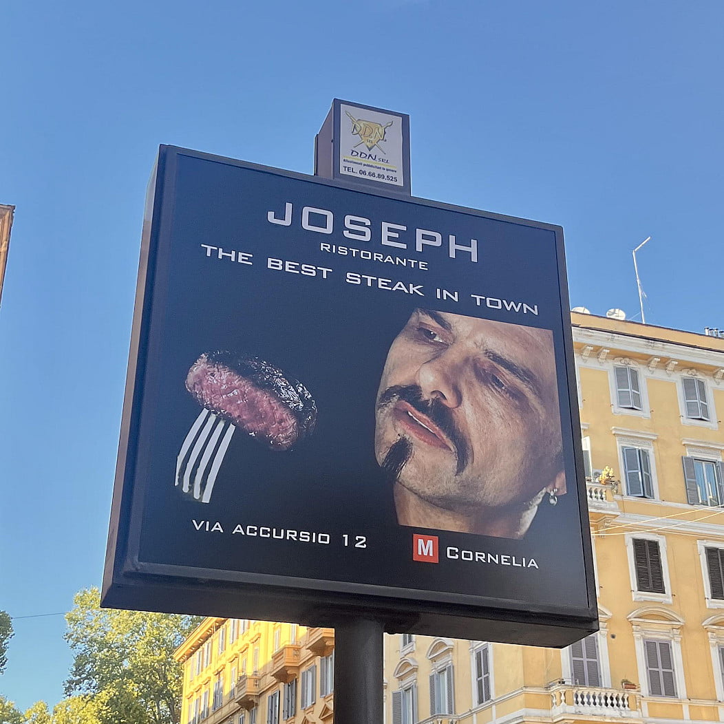 Joe Pantoliano Appears on Italian Restaurant Billboard - Interesting on Aviaclip