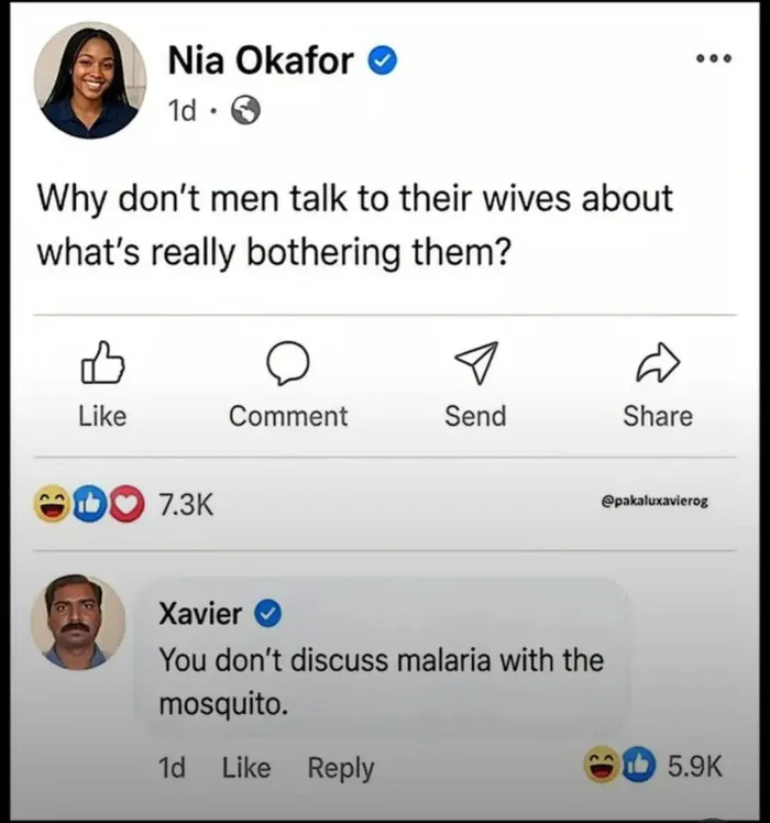 A Blunt Response to a Question About Marital Communication - Memes on Aviaclip