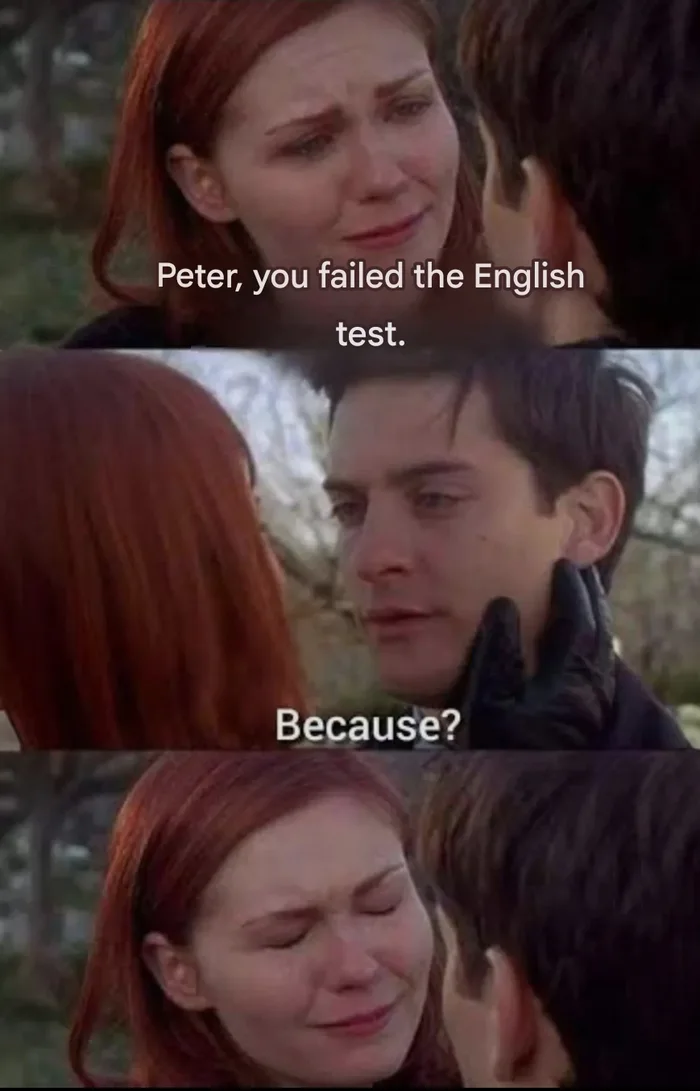 Peter Parker Struggles with English Grammar - Memes on Aviaclip