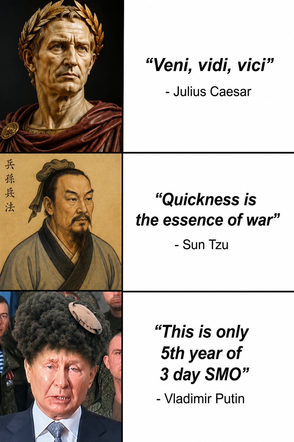 Historical Military Quotes Compared to Modern Conflict Expectations - Memes on Aviaclip