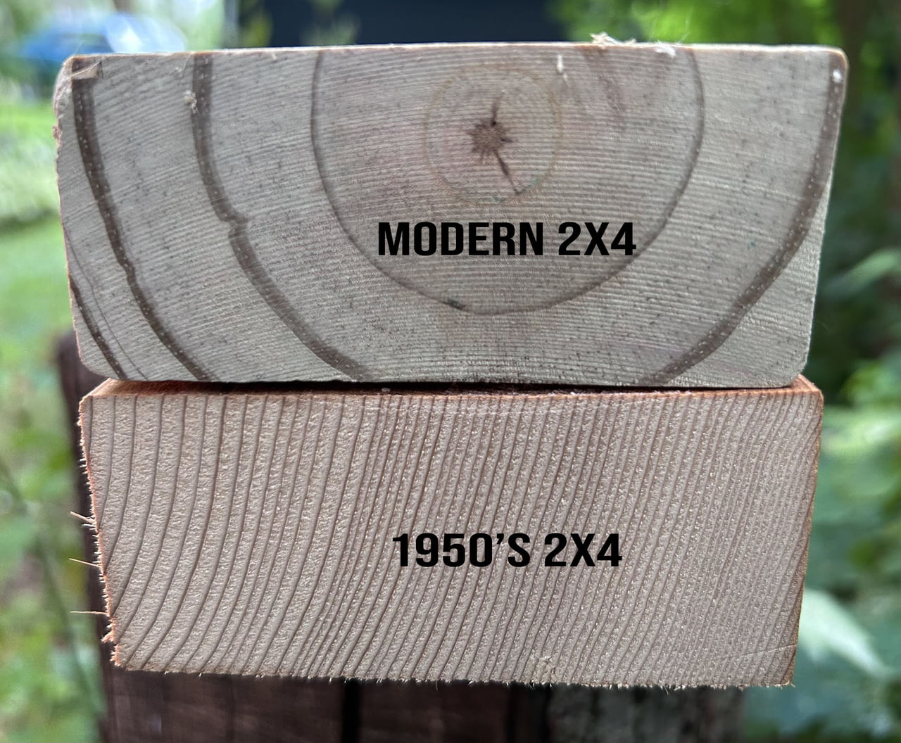 Comparing the Grain Density of Modern and 1950s 2x4 Lumber - Interesting on Aviaclip