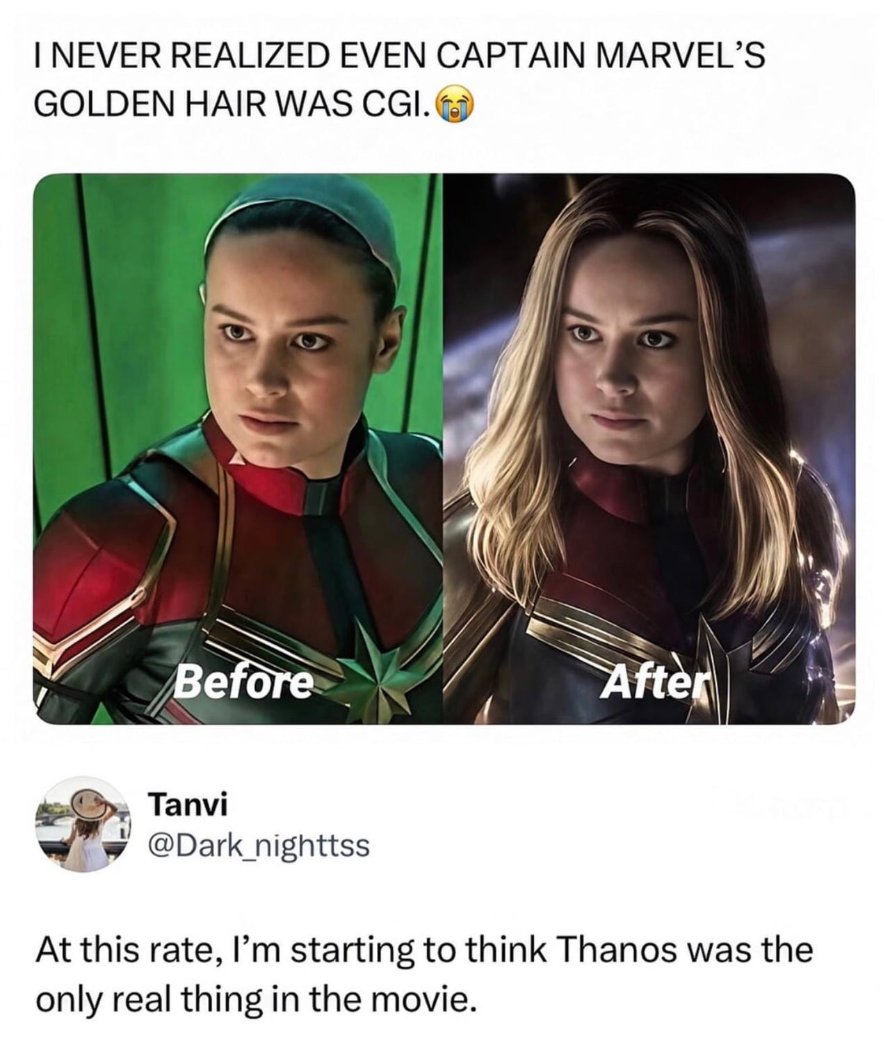 Visual Comparison Reveals Captain Marvel's Hair Was Digitally Added in Post-Production - Interesting on Aviaclip