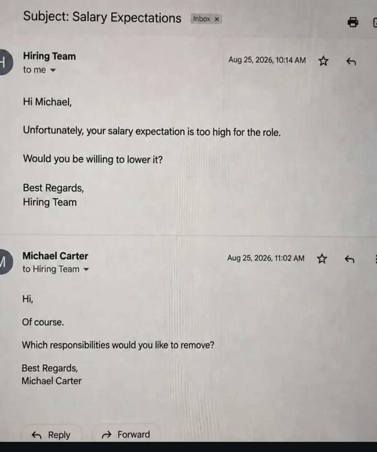 Job Applicant's Sharp Reply to a Salary Negotiation Request - Funny on Aviaclip