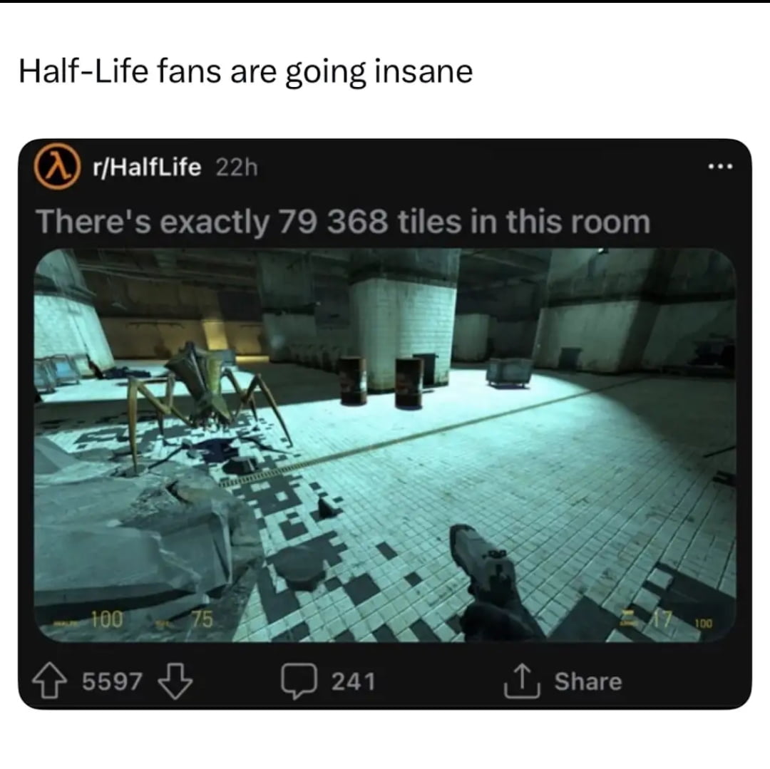 Half-Life Fan Claims to Have Counted Thousands of Tiles in Game Environment